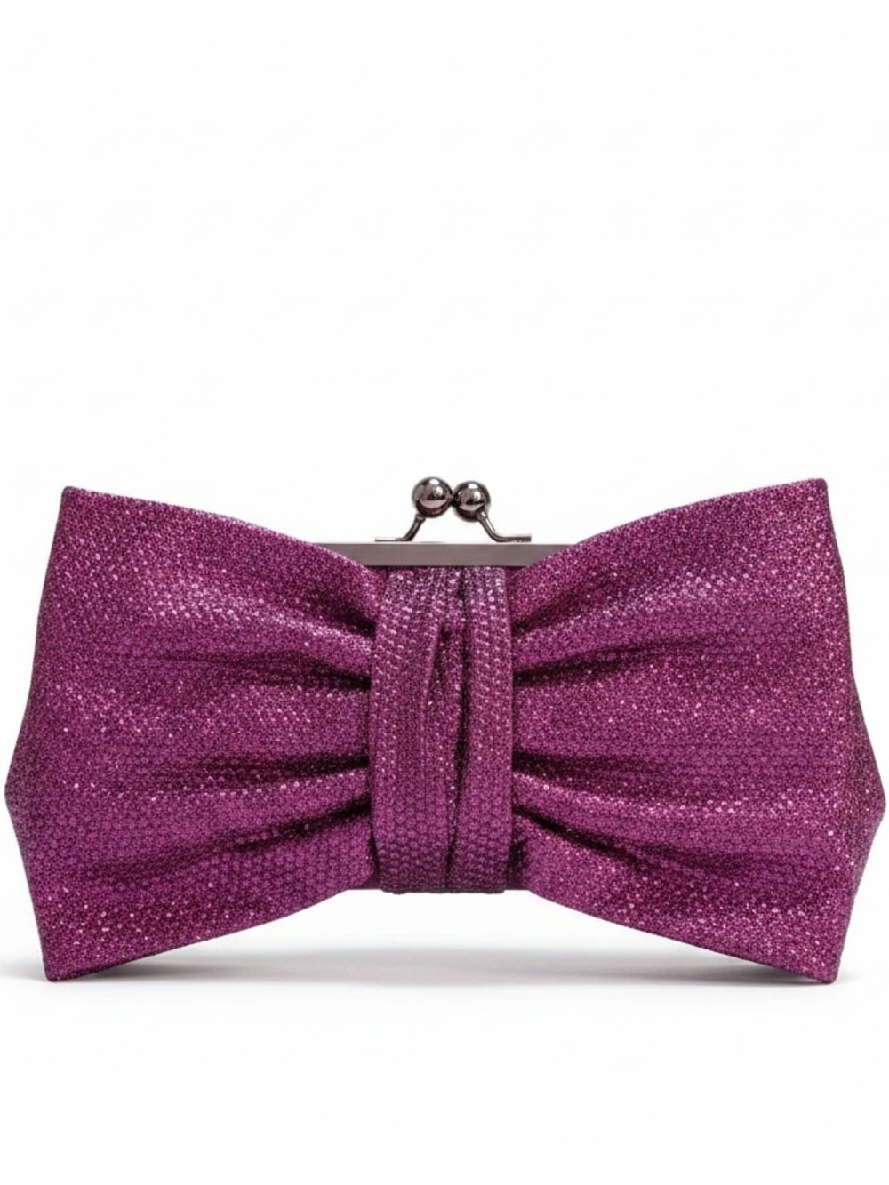 Betsey Johnson Bow Clutch, Sparkly Purple Pink, Vintage, EUC!!